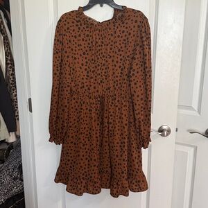 Brown Polka Dot Dress
